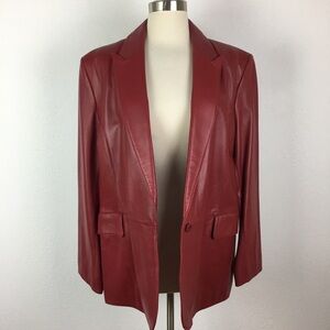 Vintage Red Leather Blazer